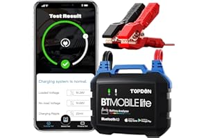 TT TOPDON Battery Monitor TOPDON Car Battery Tester 12V, Bluetooth Voltmeter Wireless Automotive Alternator Load Tester, Battery Analyzer Charging Cranking Tester for Car Truck Motorcycle ATV