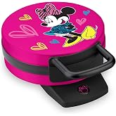 Disney Minnie Mouse Waffle Maker by Select Brands, Nonstick, 800 Watts | Nonstick Waffle Iron for Fun Minnie-Shaped Waffles, 800 Watts, Great Disney Kitchen Gift for Breakfast