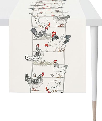 Apelt Tischläufer'Happy Easter' weiß-schwarz-rot Größe 45x135 cm