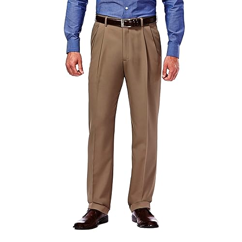 Haggar mens Mynx Gabardine Hidden Expandable Waistband Classic Fit
