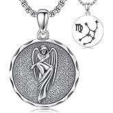 MEIDERBO Zodiac Necklace 925 Sterling Silver Constellation Celestial Necklace Zodiac Sign Charm Horoscope Astrology Jewelry Birthday Gifts for Men Women Christmas