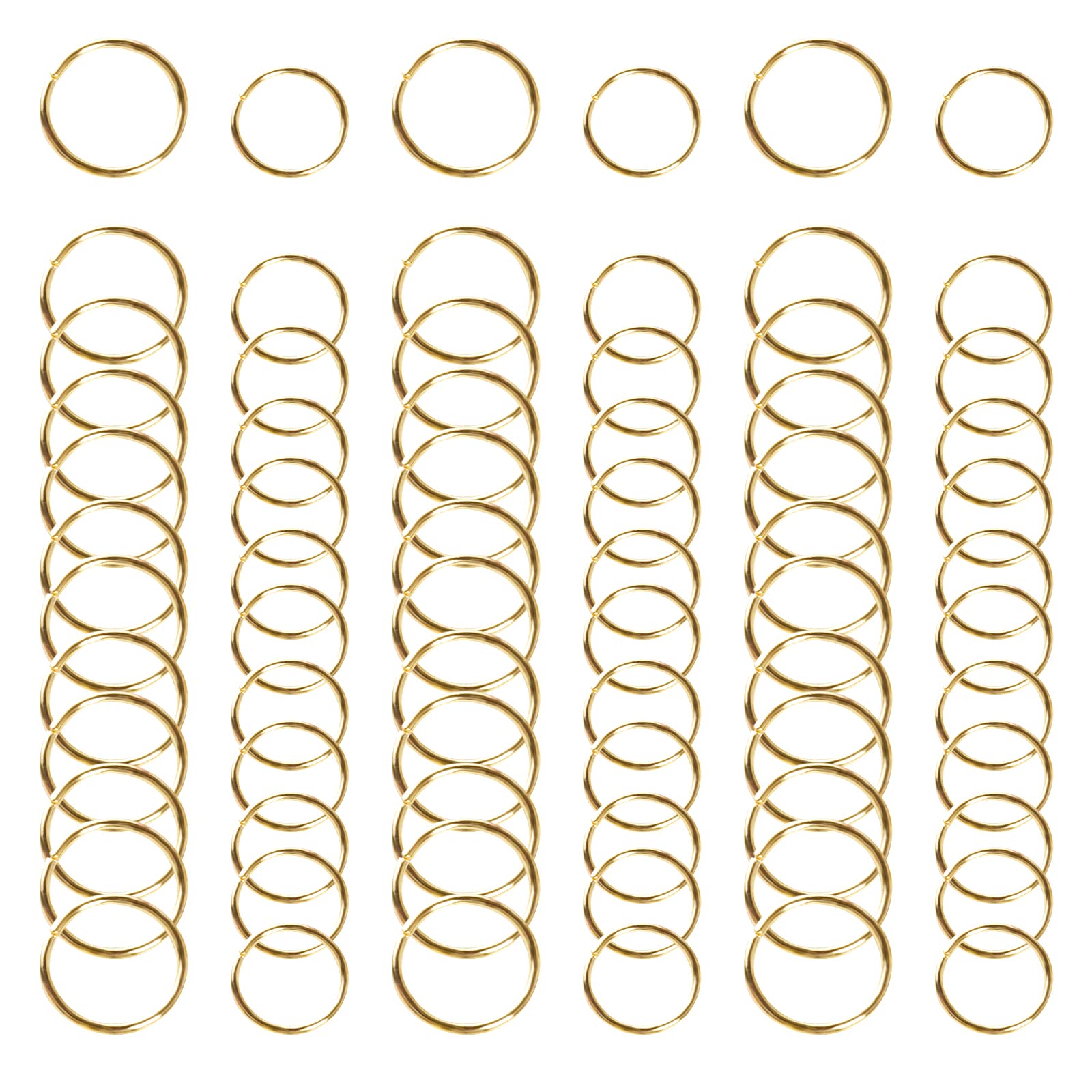 Photo 1 of Nydotd 180 Pieces Hair Rings and Loop Clips, Women's Fashion Hip-Hop DIY Hair Accessories for Braids, Dreadlocks (12mm+14mm, KC Gold)