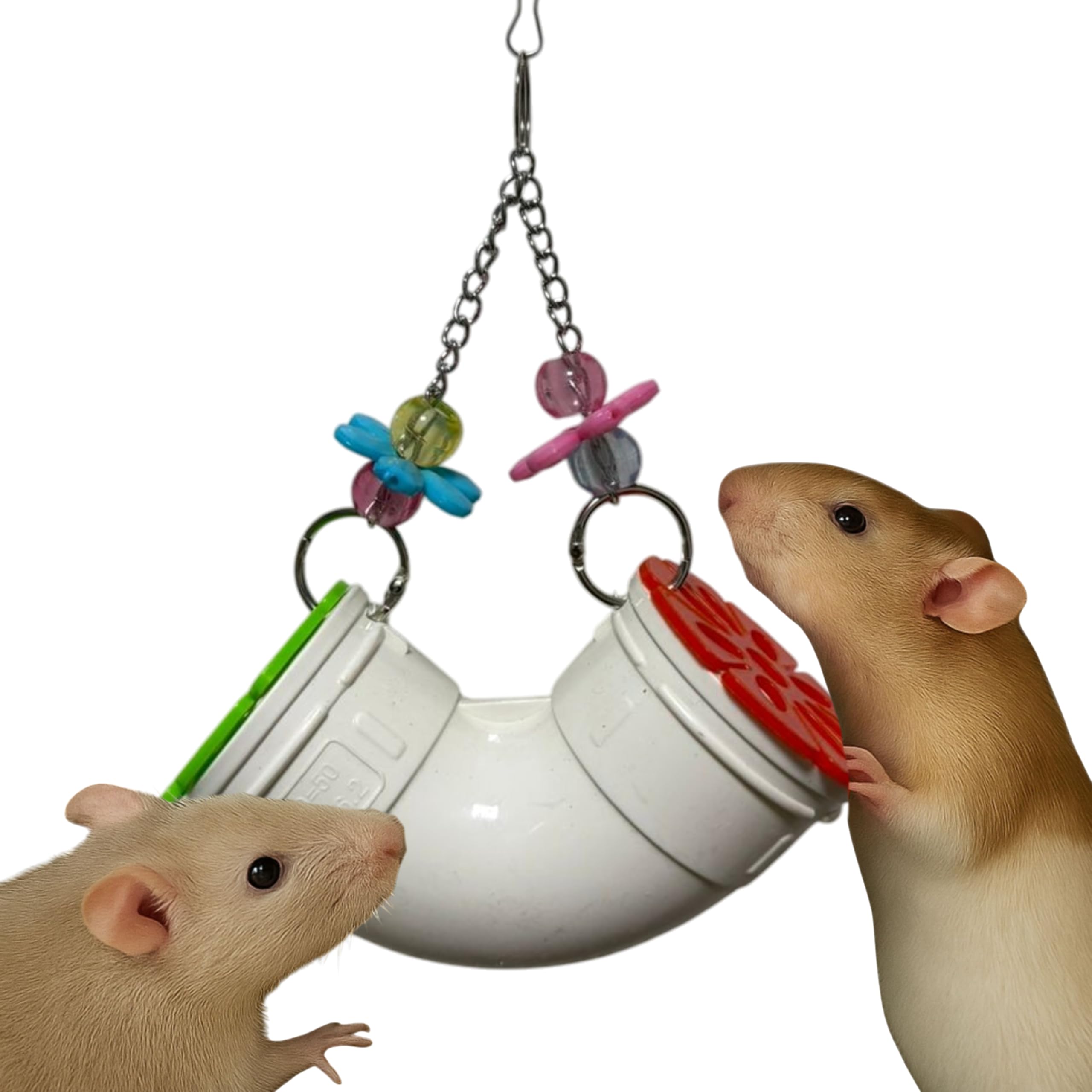 Photo 1 of Homedy Crafts Mouse Rat Enrichment Toys Foraging, Treat Dispenser Rats Foraging Toy, Interactive Hide Treats Enrichment Hamster Toy for Rats Guinea Pig Small Pet, Hanging Slow Feeder (S, Plastic)