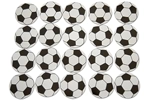Novel Merk Soccer Sports Ball Vinyl Stickers - 2” Round Individual Decals for Laptop, Water Bottle, Phone, Party Favors, & Decor - Adheres to Clean Surfaces Waterproof & Repositionable (20)