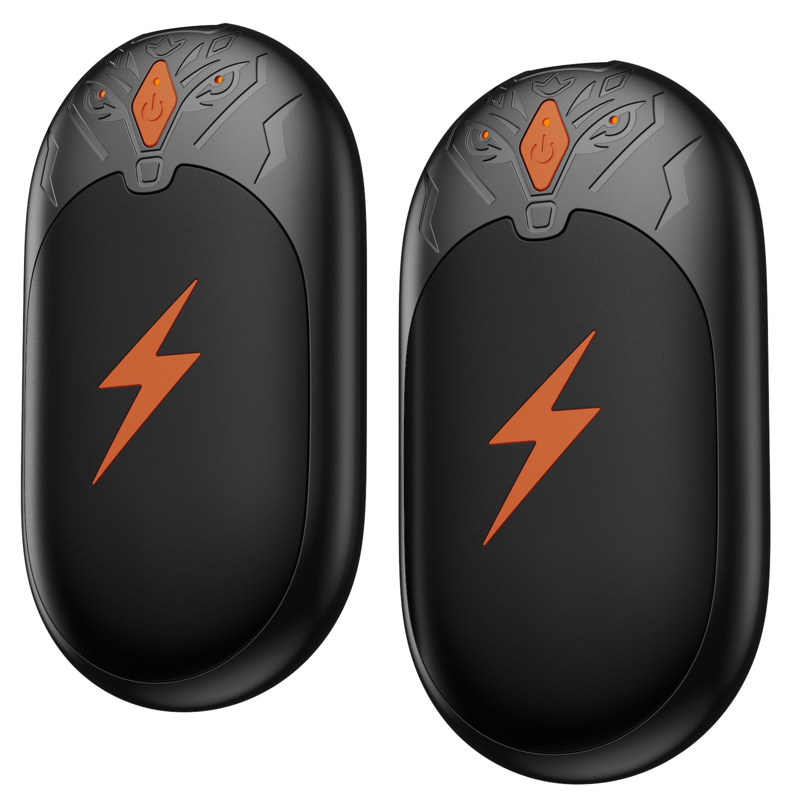 Hand Warmers Rechargeable 2 Pack, Electric Handwarmers Portable Pocket Heater, Reusable Hand Warmer 2 in 1, 3 Levels Heat, Up to 24 hrs, Double-Sided Heating USB Warmers for Winter Gift - Black