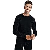 ZSOSBA METARINO Men's 100% Merino Wool Base Layer Shirt Long Sleeve Thermal Underwear for Hiking Travel Skiing