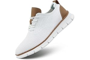 LUOGOKS Men's Mesh Sneakers Oxfords Lace-Up Lightweight Casual Walking Shoes Dress Shoes Fashion Sneakers Walking Shoes