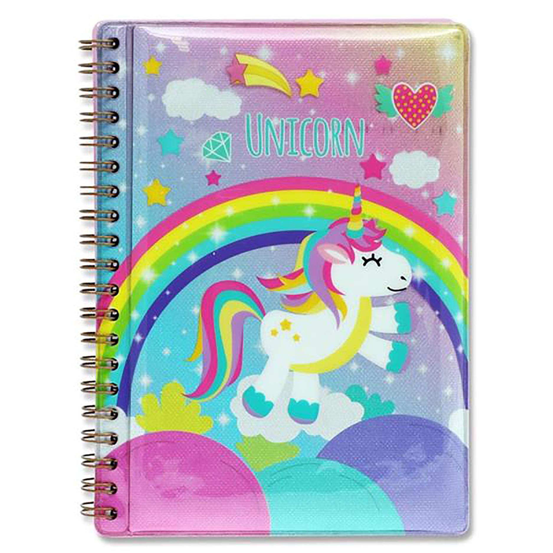 Premier Stationery Emotionery 160 Page Spiral Notebook - Unicorn Design