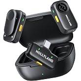 Hollyland LARK A2(2TX+1RX+Charging Case) Wireless Microphone, AI Auto-Limit | Plug &amp; Play, 42H Use, Detail-Rich Audio, AI Noise Cancellation, Mini Mic for iPhone17/16/15/Android, Vlog, Streaming