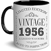 GLAKEUN 70th Birthday Gifts for Men Women - 70th Birthday Decorations for Men - Vintage 1956 Coffee Mug - Born in 1956 Present Ideas - Turning Seventy Gift For Grandpa, Grandma - 70 Coffee Mug 11oz