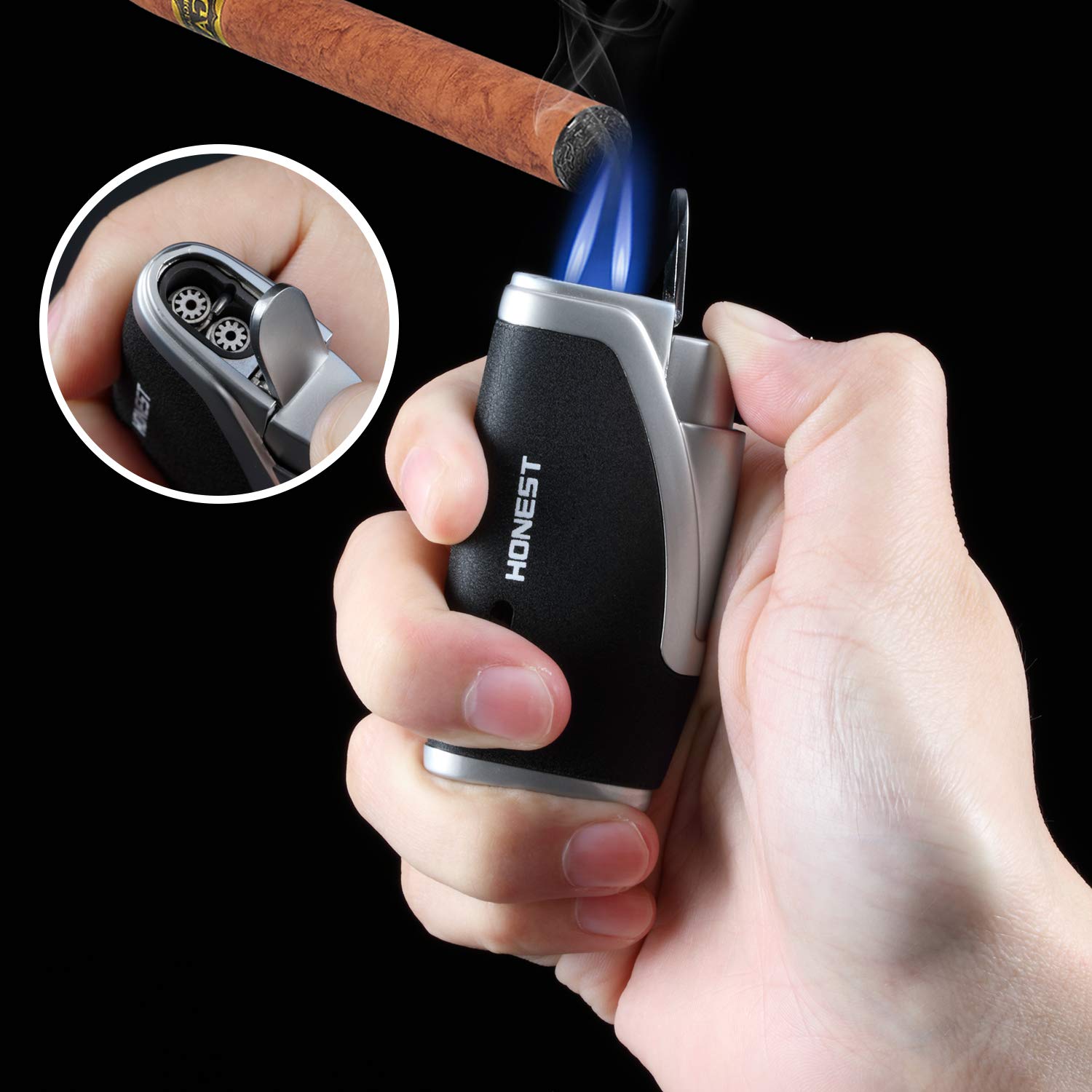 YKMY Jet-Feuerzeug, gut für den Zigarettenanzünder, Gasfeuerzeug mit Einer Deluxe Geschenkbox, kein Gas