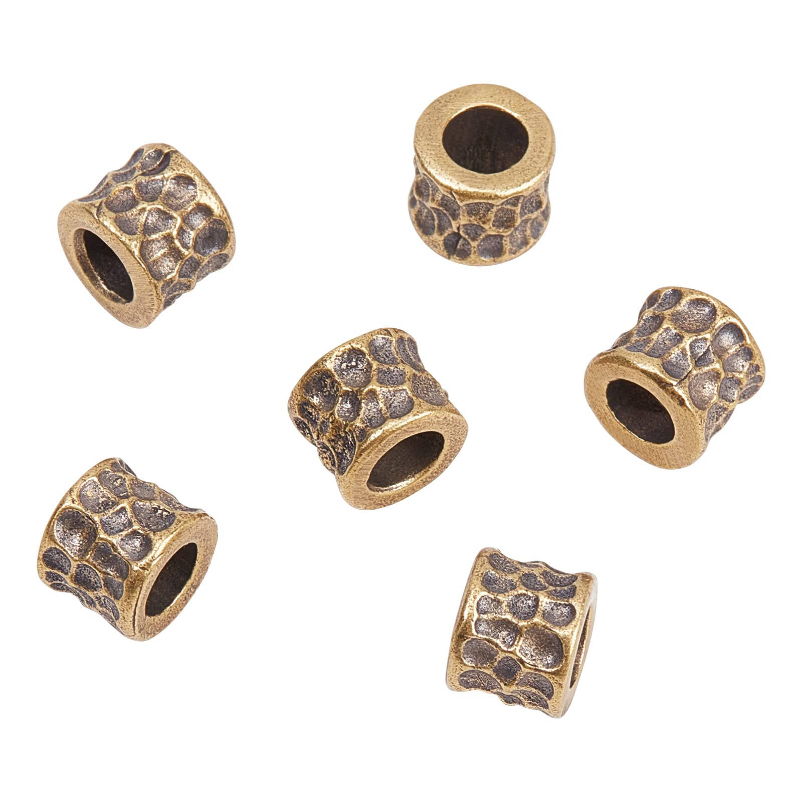 BENECREAT 6Pcs 11mm Antique Golden Brass Beads, DIY Jewelry Making Charm, Perfect for Pendant, Keychain, Earrings, Bracelets, Necklaces