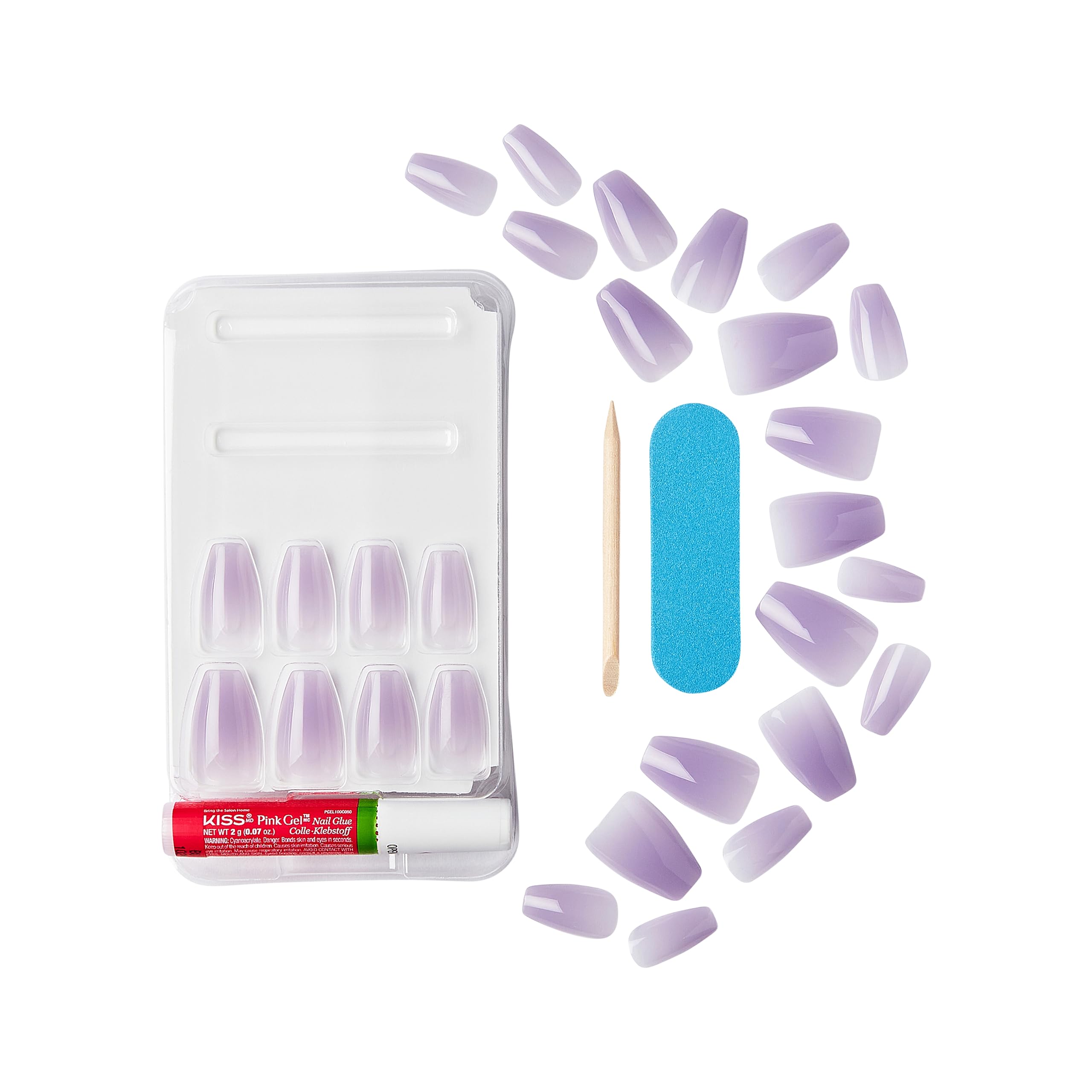 KISS Jelly Fantasy Fake Nails - Quince Jelly, Purple Sculpted, Medium Coffin Shaped Translucent, Ready To Wear, Professional Quality, Easy To Apply, Smudge Proof, Waterproof | 28 Count… - Image 4