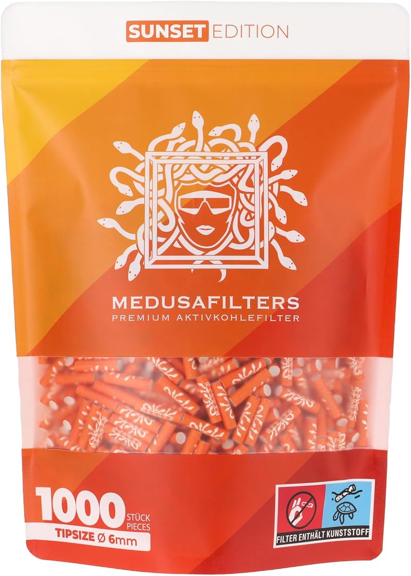 Medusafilters 1000 Carbon Filters Slim 6mm Vegan Coconut Shell Sunset