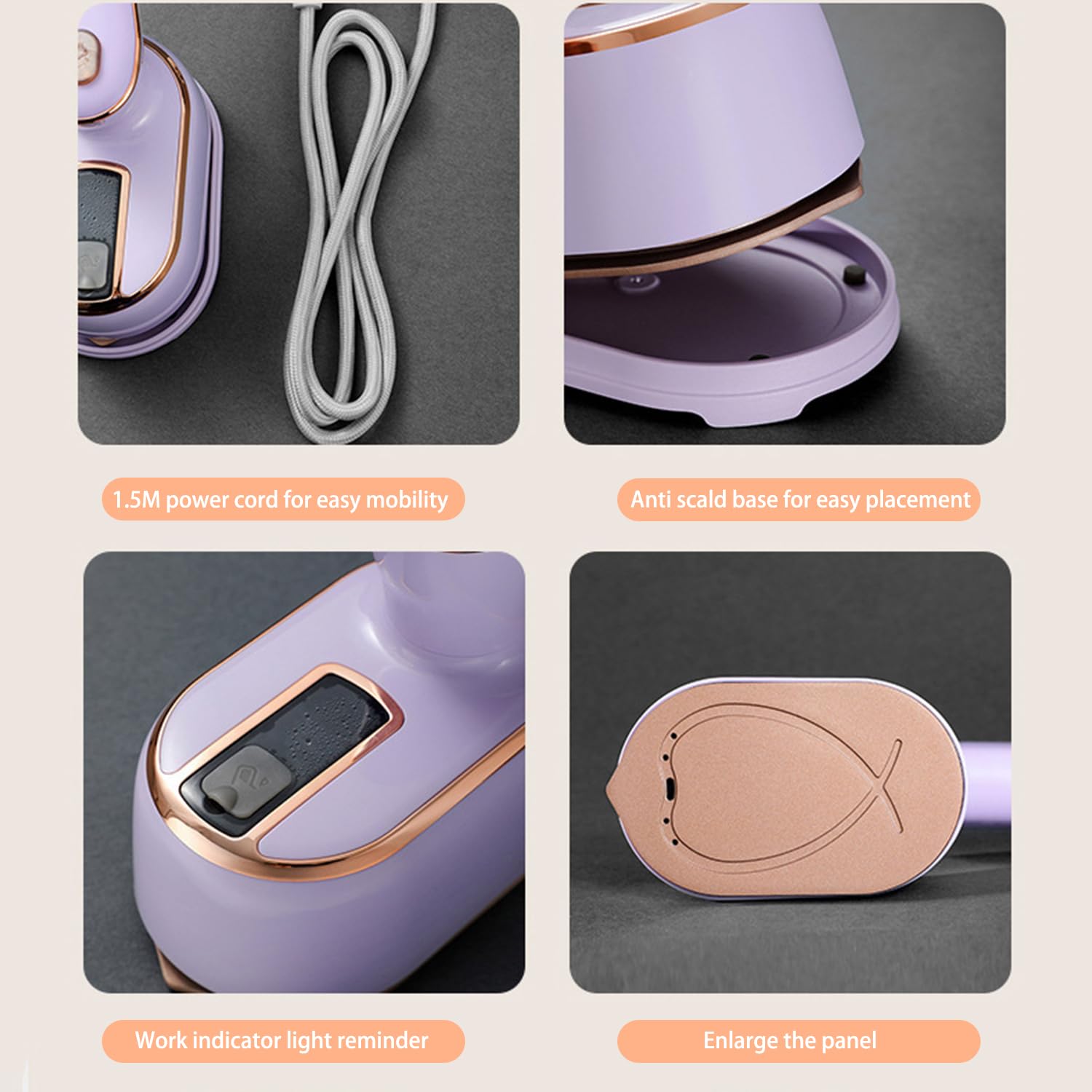 Iron Steamer for Clothes Travel Garment Steamer 1000W 5S Fast Heat-up Mini Steamers Portable Handheld Iron 180° Foldable Small Iron for Travel Dry Wet White