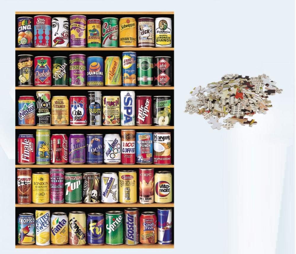 Dskjn 1000 PCS Puzzles Jigsaw Games Soda Cans Rack Entertainment Adult Jigsaw Puzzles Kids Educational Learning Wooden Intelligence Jigsaw Puzzles