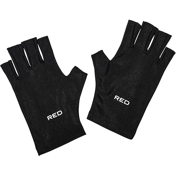 Red By Kiss UPF 50+ UV Protection Gloves - Fingerless Sun Gloves For Driving & Gel Manicures | Breathable SPF Hand Protection