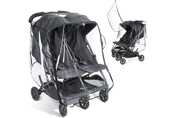 IvyWind Double Stroller Rain Cover, Universal Weather Shield for Side by Side, Breathable Stroller Cover for All-Weather Prot
