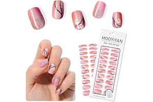 MOOYIYAN Gloss Nail Strips|Uv Free|22 Pcs,Gel Nail Stickers|Long Lasting Two Weeks and Easy to Apply&Remove|Light Halloween