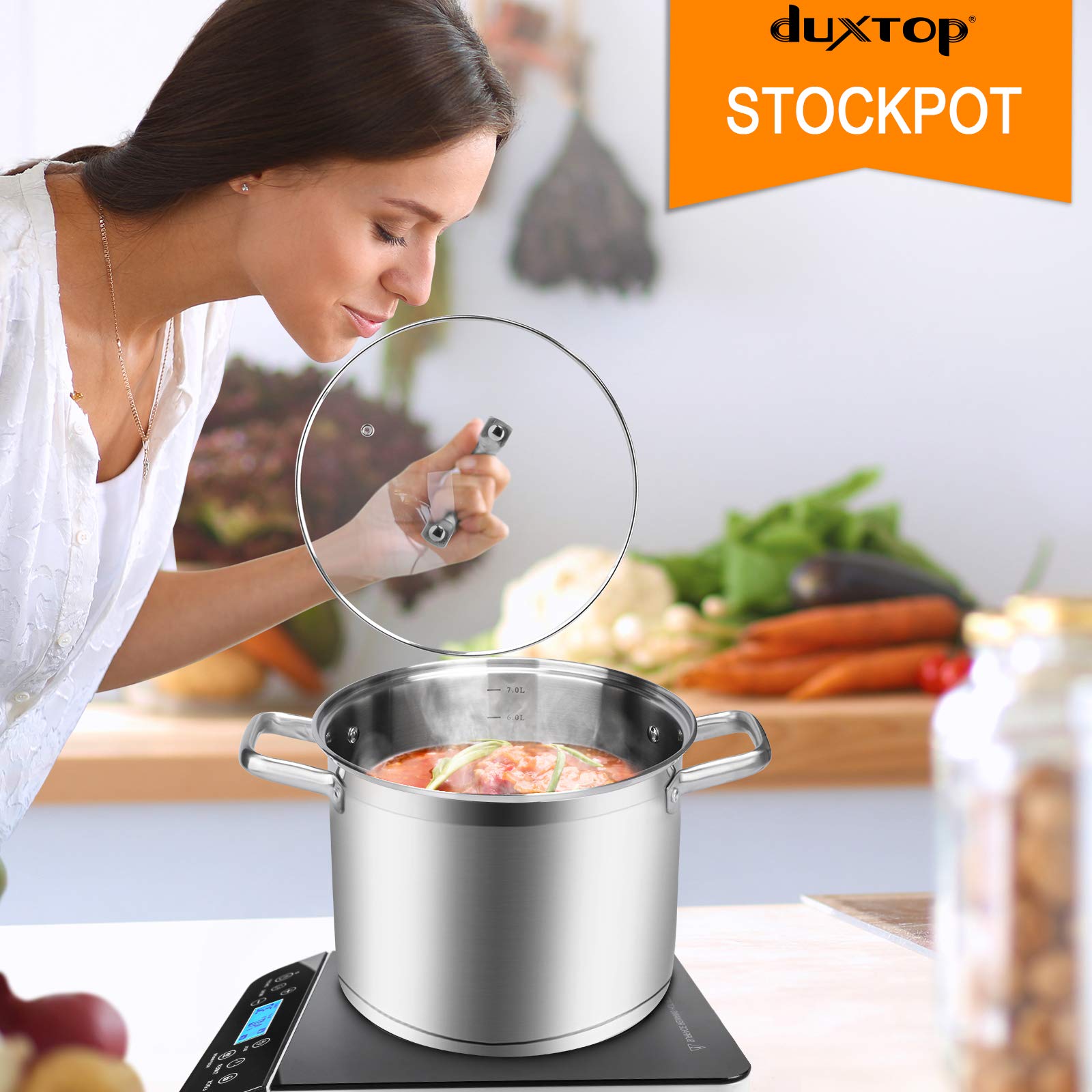 Duxtop Professional Stainless Steel Cookware Induction Ready Impact-bonded Technology (8.6Qt Stockpot)