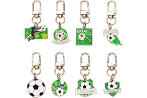 8pcs Soccer Ball Keychains Set, Sports Key Chain for Boys & Girls for Backpacks Car Keys Favors & Gifts