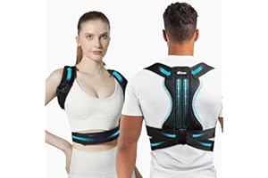 Glofit Posture Corrector for Women and Men, Breathable Back Straightener, Adjustable Upper Back Brace Support for neck, Shoulder, Spine Pain Relief