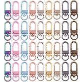 36Pcs 9mm Mix Color Metal Lobster Claw Clasps Swivel Lanyards Trigger Snap Hooks Strap for Keychain,Key Rings DIY Bag Jewelry Findings(Mix Color)