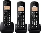 Panasonic KX-TGB613EB DECT Cordless Telephone Triple Handset Black view 3