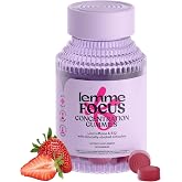 Lemme Focus Concentration &amp; Brain Health Gummies (50 Gummies) | Cognizin Citicoline, Lion's Mane Mushroom, Vitamin B12 to Support Focus + Concentration - Gluten Free, Caffeine Free
