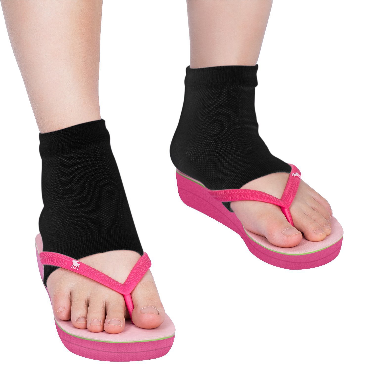 Soft Ventilate Gel Heel Socks Open Toe Socks for Dry Hard Cracked Skin Moisturizing Day Night Care Skin, 3 Pairs (Regular Size, Black) : Beauty