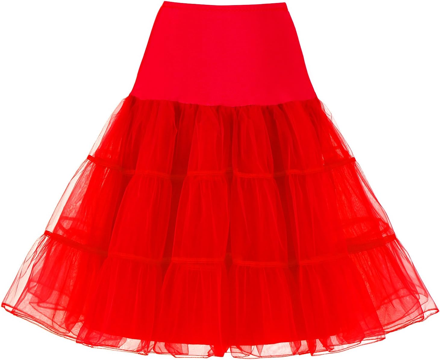 Manfei Women's Vintage 50s Rockabilly Skirt 25" Length Petticoat Crinoline(FBA)