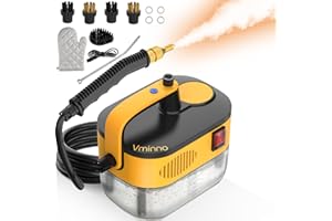 VMINNO Heavy Duty Steam Cleaner for Home, Fast Heating & 1.2L Tank, 6-Level Adjustable Pressurized Portable Steamer for Cleaning with 11 Accessories for Grout, Tile, Floor, Car and More