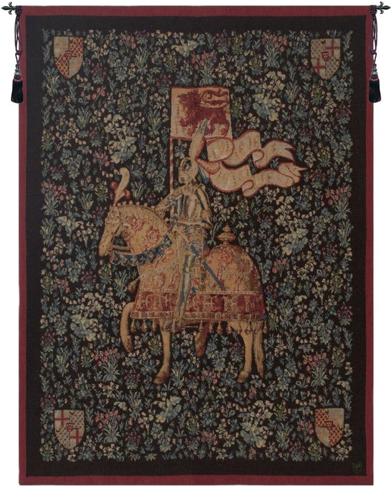 Charlotte Home Furnishings Inc. Le Chevalier French Tapestry Wall Hanging, 76 X 59 Inch, Viscose Cotton And Polyester Blend Wall Art, Woven In France, Perfect For Home Decor And Wall Decor