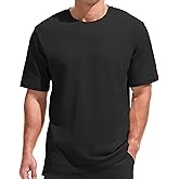 VEIISAR Men's Heavy Weight Crew Neck 100 Cotton Pique Thick T-Shirt