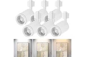 be studied 10W LED Track Lighting Heads – L-Type Adjustable Ceiling Spotlights, 3000K/4000K/5700K, Flicker-Free CRI90+ (6-Pac