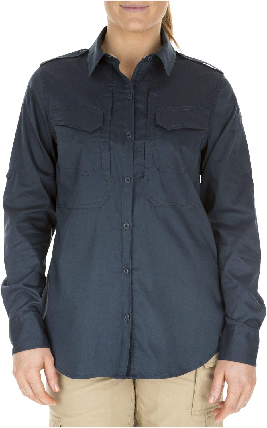 5.11 Tactical Women's Spitfire Shooting Shirt, Flex-Tac Canvas, Teflon Finish Fabric, Style 62377: Clothing