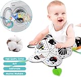 Vicloon Tummy Time Pillow Baby Toy Black White High Contrast with Mirror view 5
