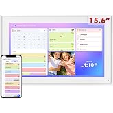15.6" Digital Calendar - Touchscreen Smart Family Planner &amp; Chore Organizer | Sync Google/iCloud, No Subscription, Chore Chart Reward System, Meal Planner, Digital Photo Frame, Gift for Mom, White
