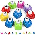 LoveInUSA Punch Craft Set, 10 Pack Hole Punch Shapes, Single Crafting Scrapbook Punches, Penguin, Seahorse, Dolphin, Sailboat, Great for Crafting & Fun Projects (Sea Animal Designs)