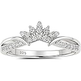 Wuziwen 925 Sterling Silver Wedding Bands for Women Curved Eternity Anniversary Rings for Her Cubic Zirconia