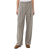 Vince Women's High Rise Wool Blend Plaid Trousers