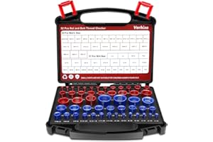 Vorhixa 52pcs Thread Checker, 27 SAE & 25 Metric Nut and Bolt Thread Checker, Thread Gauge, Bolt Size Finder Kit for Size Check in Tricky and Narrow Areas