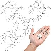 Pndeyo 4pcs Branch Shape Blanks for Jewelry Making, Hypoallergenic Brass Claw Pendant Trays, Adjustable Branch Base Prong Pendant Bezels for Necklace Bracelet Earrings DIY Crafts- Silver
