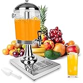 Nalison Drink Dispensers for Parties, Cold Beverage Dispenser with Centre Ice Core and Drip Trays, 2.2 Gallon/8L Stainless Steel Drink Dispensers with Stand and Spigot Buffet Cold Drinks and Beer
