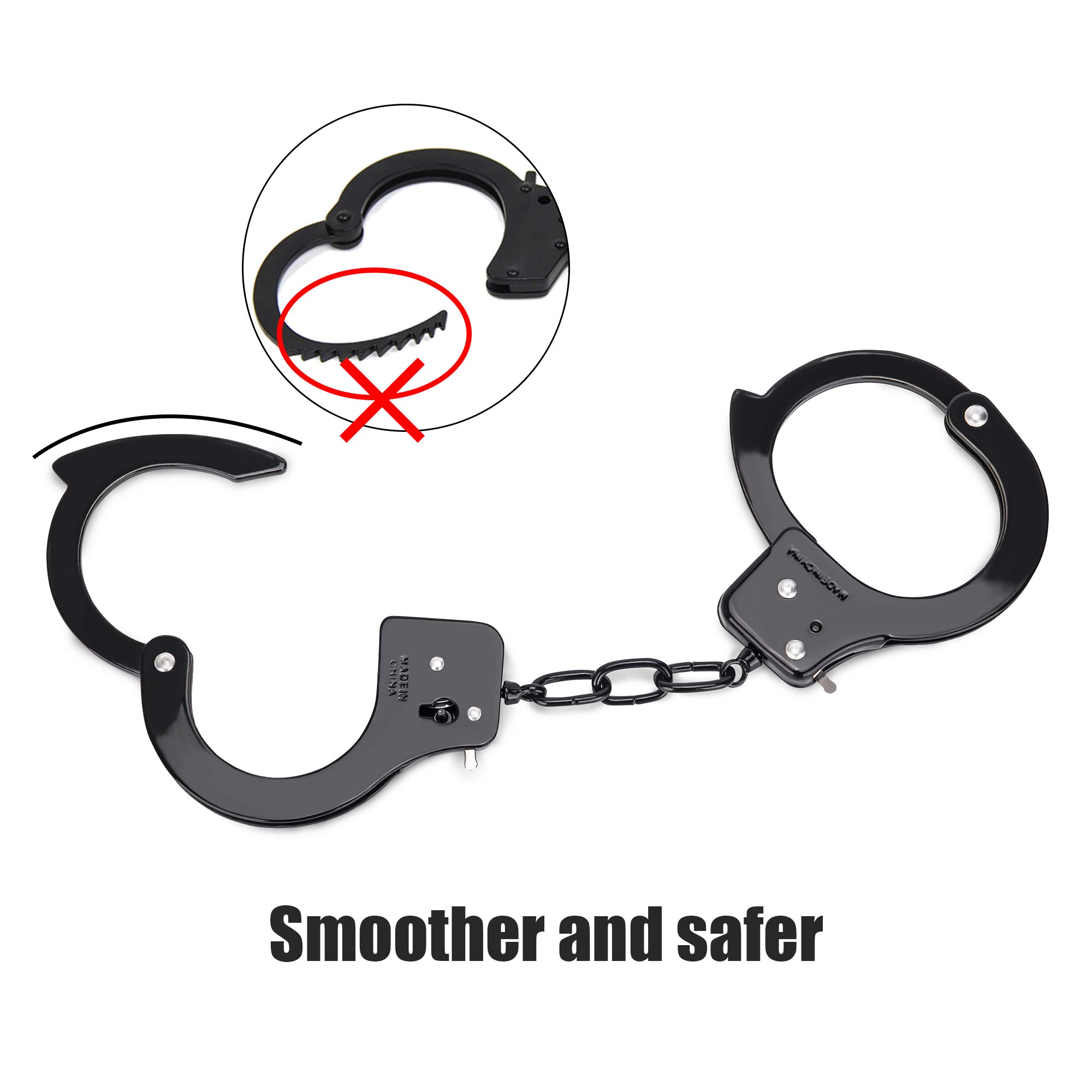 HUALIXUAN Metal Play Handcuffs, Hand Cuffs Police, Toy Handcuffs for Kids