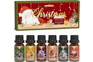 ARVIDSSON Christmas Fragrance Oil Set, Winter Essential Oils for Diffuser, Candle Making - Christmas Spirit, Gingerbread, Apple Cinnamon, Candy Cane, Mistletoe, Holiday Diffuser Oils Gift Set