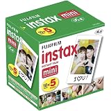 Fujifilm Instax Mini Instant Film, 10 Sheets×5 Pack(Total 50 Shoots)