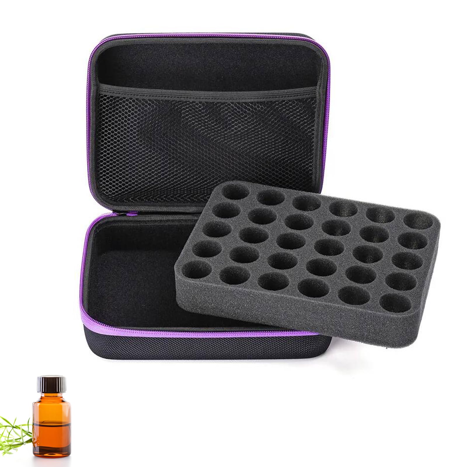 SRTSTR Bottles Travel Essential Oil Holder EVA Carrying Case Large Capacity Nail Polish Storage Box Organizer, purple, Storage