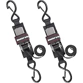 Masterwise 1" x4' Boat Trailer Straps, Boat Transom Tie Down Straps | to Trailer with Stainless Steel Ratchet Strap, 2400lbs Break Strength, 2 Pack
