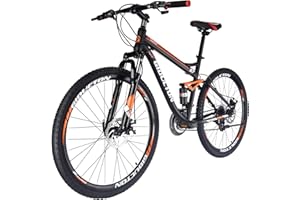 Mountain Bike, 27.5 inches Full Suspension Mountain Bike for Adult,21 Speed Bicycle Mens MTB Disc Brakes